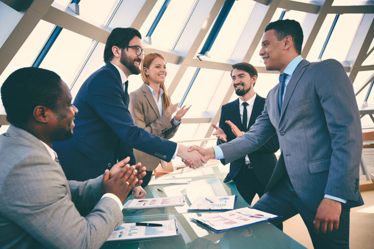 Businespeople working together