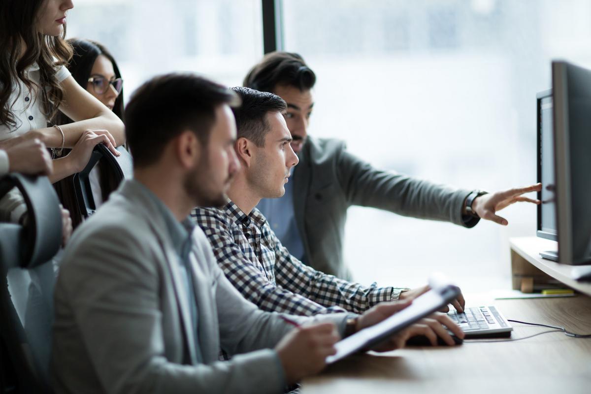People working in an office