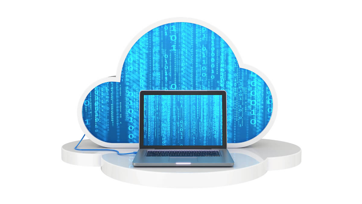 Image of a cloud behind a laptop